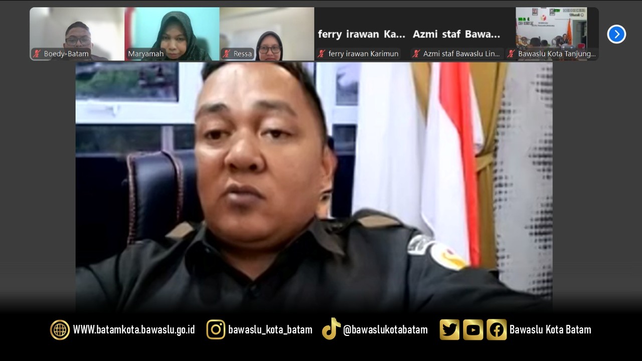 Ketua Bawaslu Kepulauan Riau, Zulhadril Putra saat memberikan sambutan pada rapat koordinasi PDPB