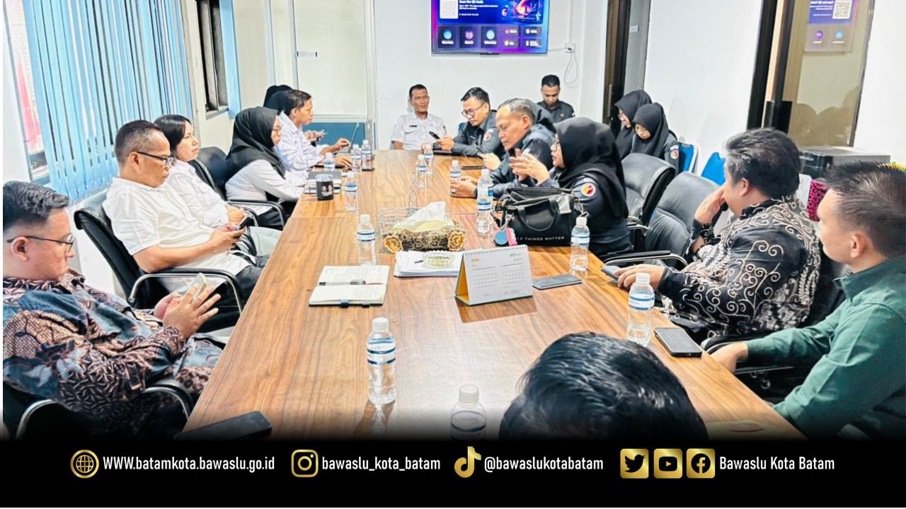 koordinasi Bawaslu Batam bersama KPU Kota Batam terkait pelaksanaan Pemutakhiran Data Partai Politik Berkelanjutan (PDPB) Semester I Tahun 2026 dan Pemutakhiran Data Pemilih Berkelanjutan (PDPB) Triwulan II Tahun 2026 (15/06/2026)